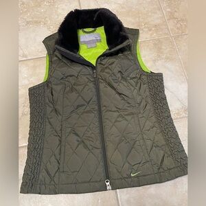 Nike Women's Olive Green Quilted Vest